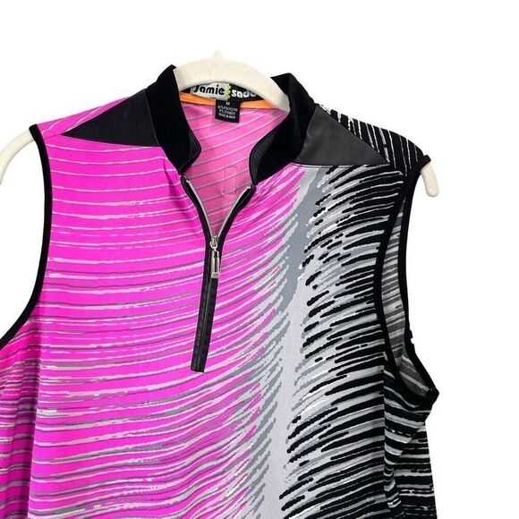 Jamie Sadock Size M sleeveless golf tennis top avant garde print - Picture 2 of 7
